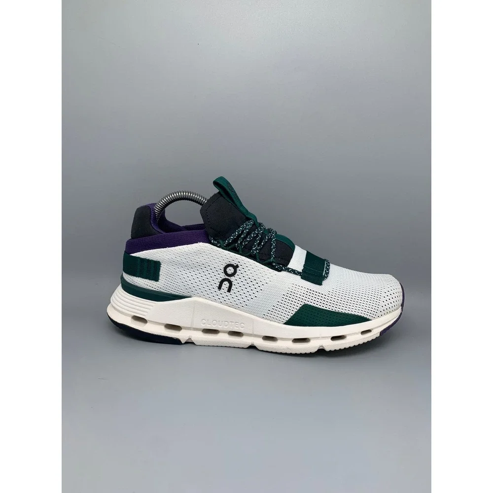 On Cloudnova White Purple Green Running Shoes 26.99115 Women's Sz 9